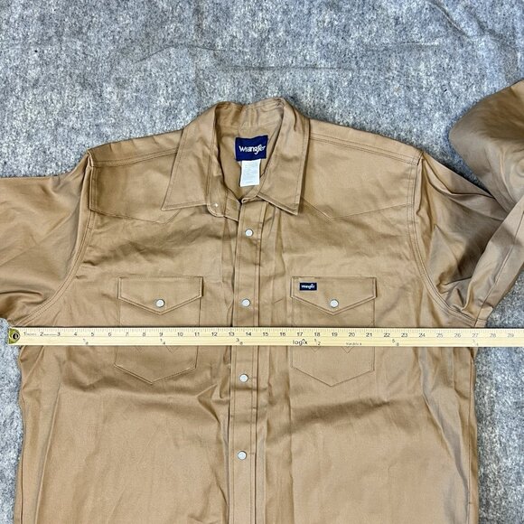 Wrangler Western Snap Shirt 2XT Tall Men's Brown Pearl Snap Long Sleeve - Picture 8 of 13
